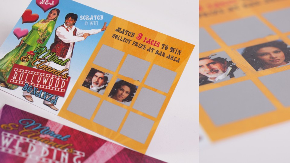 Bollywood Bonanza Scratch Card Favours